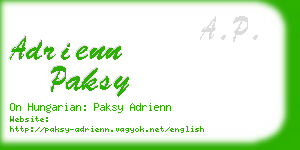 adrienn paksy business card